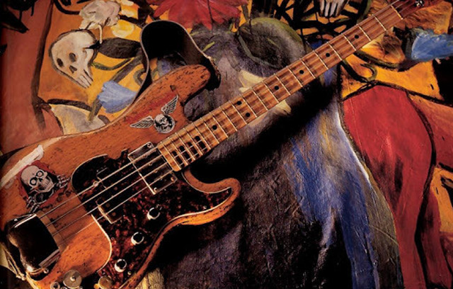 Bass skull guitar starry funk free wallpaper - medium preview image