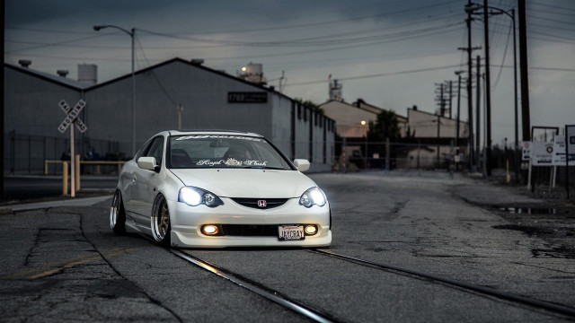 White car street train track #2 free wallpaper - medium preview image