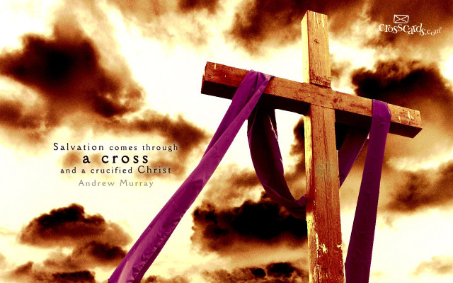 Cross purple ribbon cloudy sky free wallpaper - medium preview image