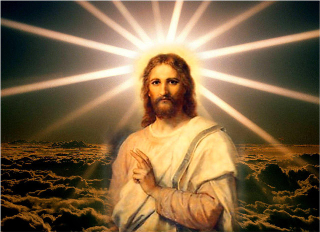 Jesus halo clouds star bright free wallpaper - medium preview image