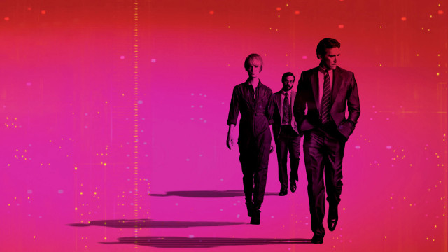 People walking street pink background #2 free wallpaper - medium preview image