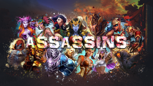 Assassins graphic style character group free wallpaper - medium preview image