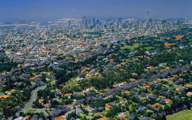 Cityscape aerial view bridge river free wallpaper - medium preview image