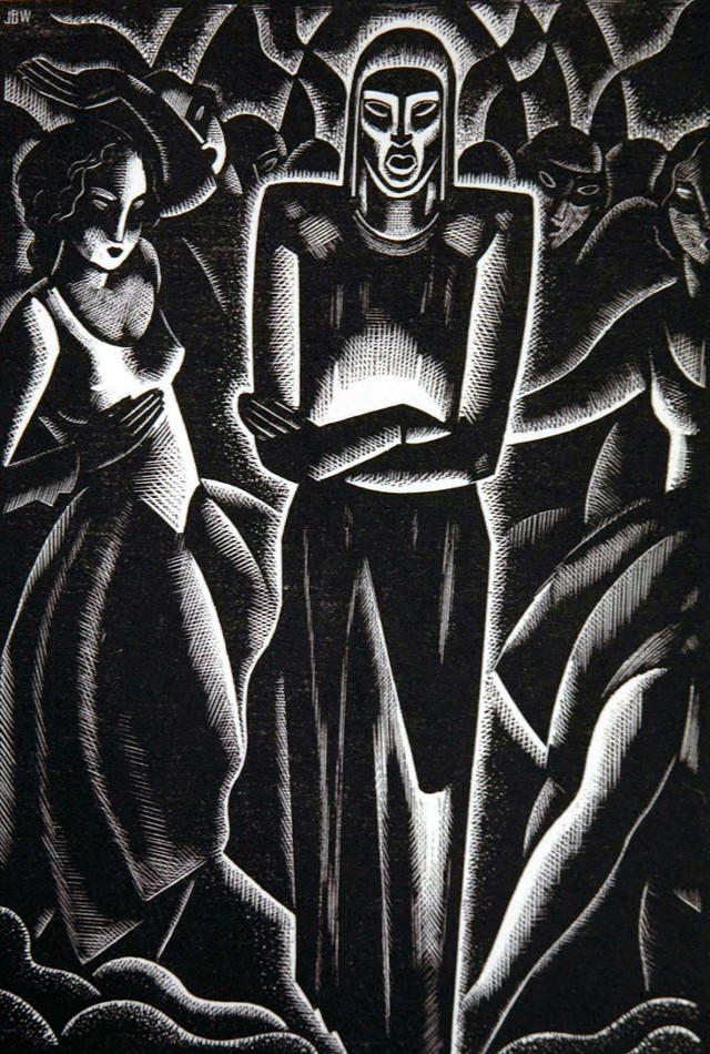 Black white painting man woman free wallpaper - medium preview image