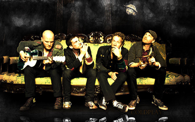 Men couch guitars camera group free wallpaper - medium preview image