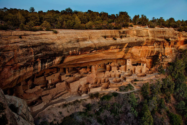 Cliff face trees top nature free wallpaper - medium preview image
