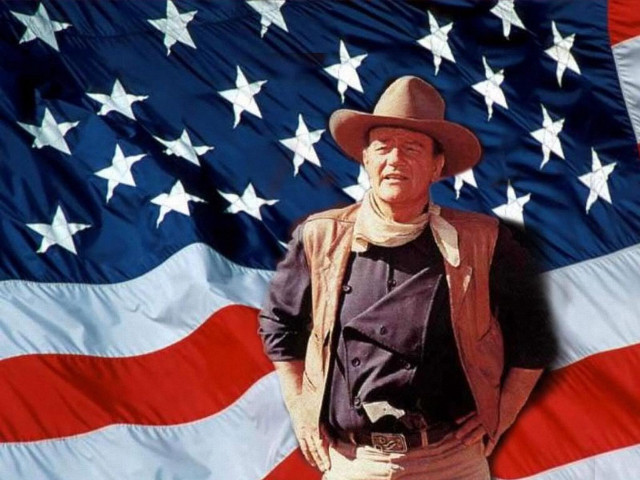 Cowboy man american flag hands free wallpaper - medium preview image