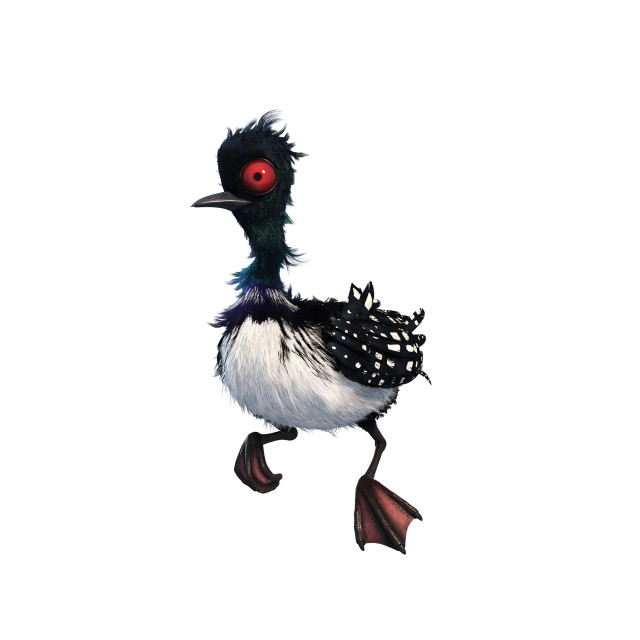 Black white bird red eyes free wallpaper - medium preview image
