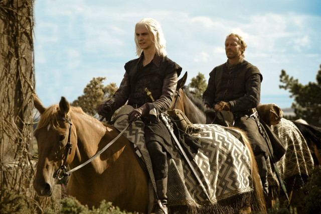 Horses riding people wooded area free wallpaper - medium preview image