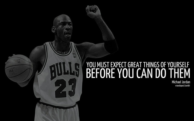 Basketball player inspirational quote monochrome free wallpaper - medium preview image