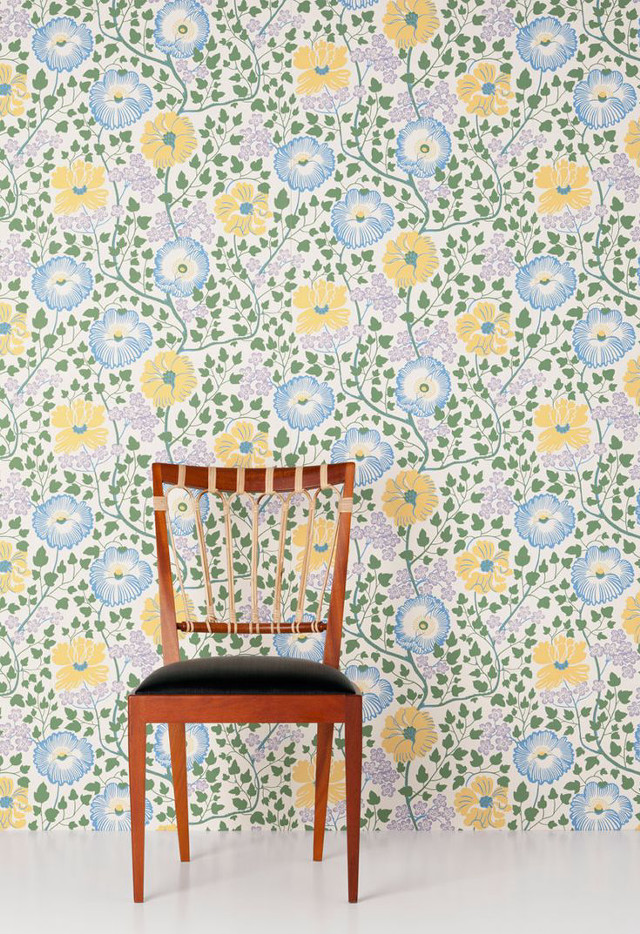 Chair wall flower pattern wooden free wallpaper - medium preview image