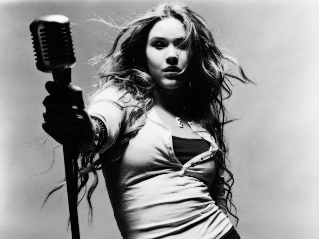 Woman hairbrush hairdryer wind blowing free wallpaper - medium preview image