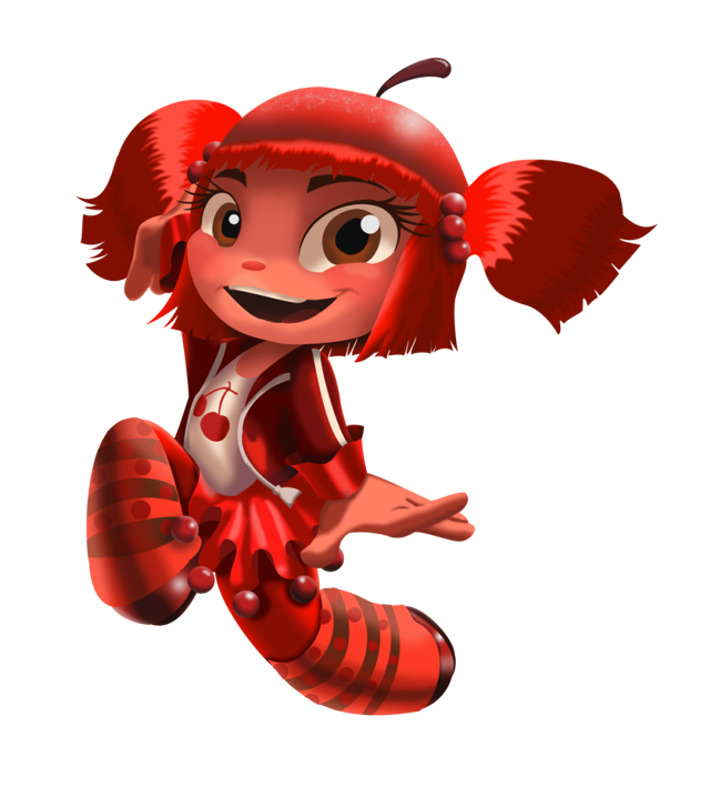 Cartoon girl flying red outfit free wallpaper - medium preview image