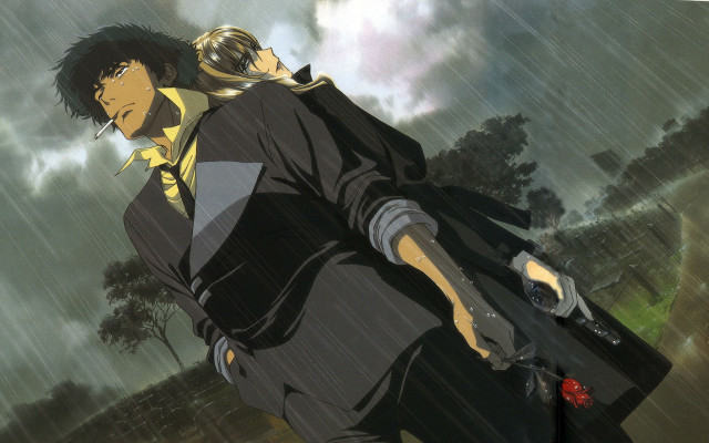 Man gun rain woman background free wallpaper - medium preview image