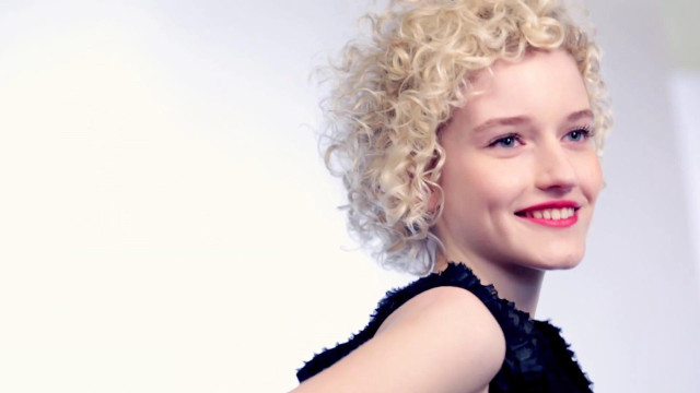 Blonde woman black dress smile free wallpaper - medium preview image