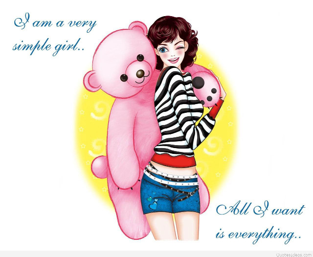 Woman hugging pink teddy bear free wallpaper - medium preview image