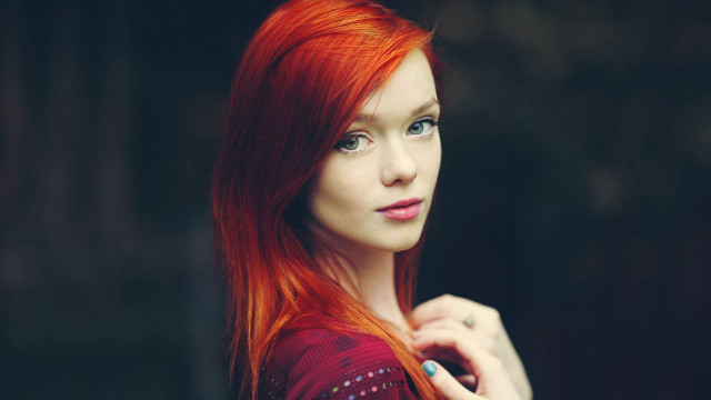 Woman red hair blue eyes #8 free wallpaper for desktop - medium preview image