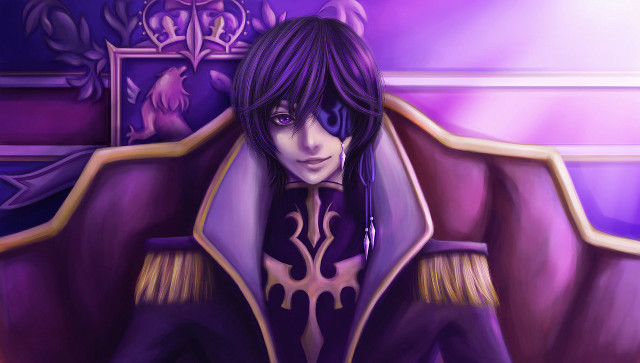Purple military portrait epaulettes eyepatch free wallpaper - medium preview image