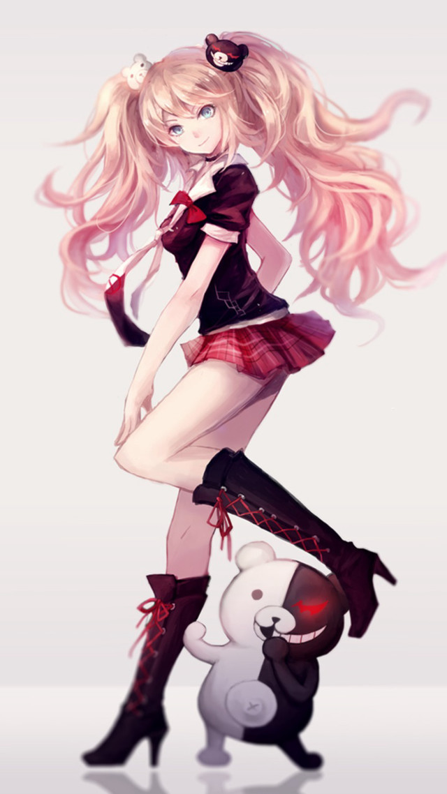 Girl short skirt boots cat free wallpaper - medium preview image