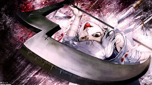 Woman boat knife blood floor free wallpaper - medium preview image