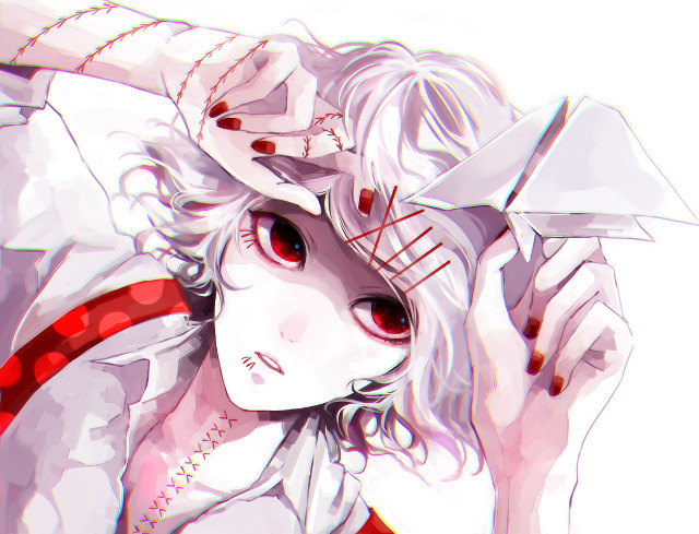 Woman knife hat red dress free wallpaper - medium preview image