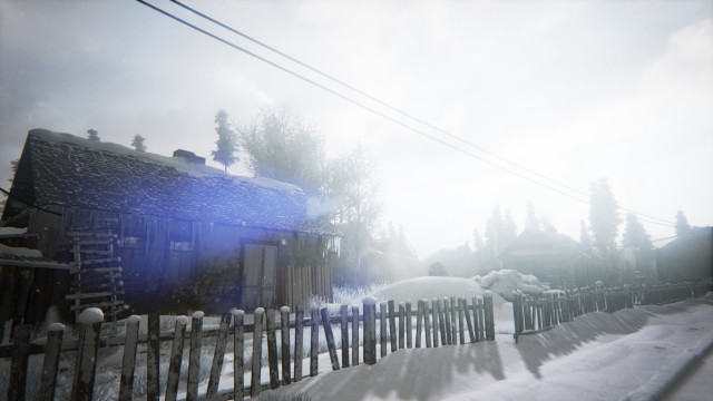 House fence snow sky clouds free wallpaper - medium preview image