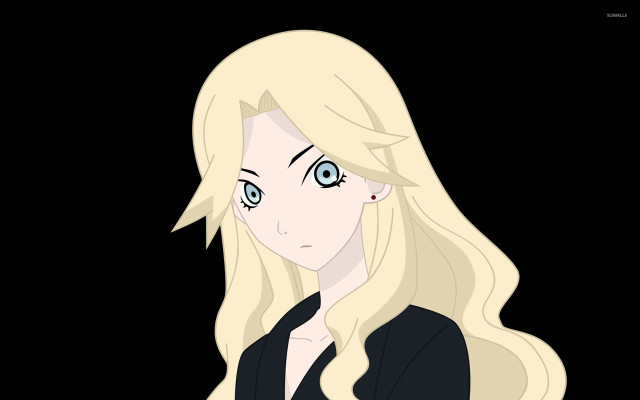 Blonde woman long hair blue free wallpaper - medium preview image