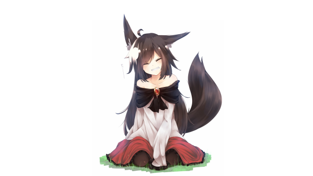 Anime girl sitting closed eyes free wallpaper - medium preview image