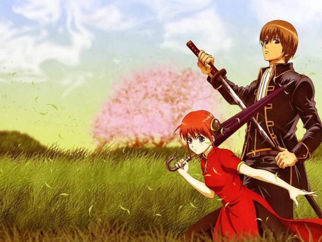 Man woman field sword red free wallpaper - medium preview image