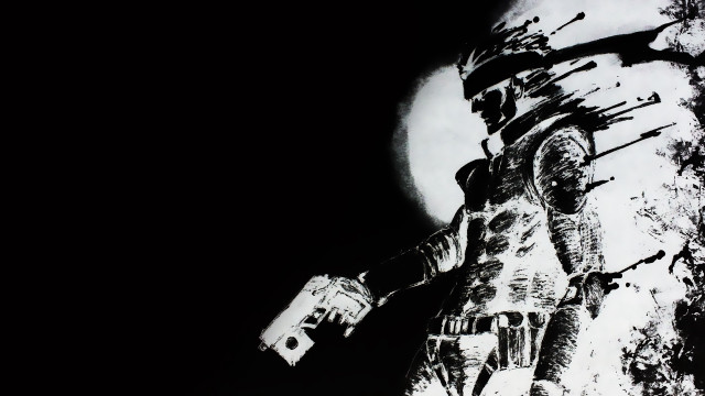 Man tree moon black white free wallpaper - medium preview image