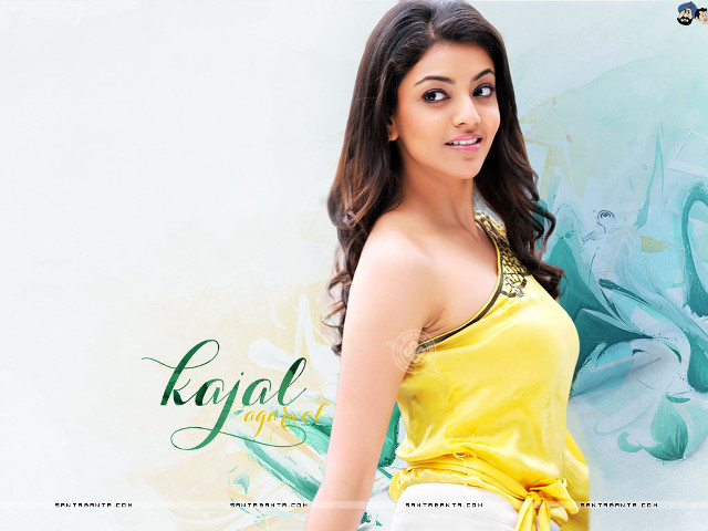 Yellow top woman blue background free wallpaper - medium preview image