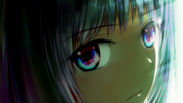 Aya goda anime girl blue free wallpaper - medium preview image