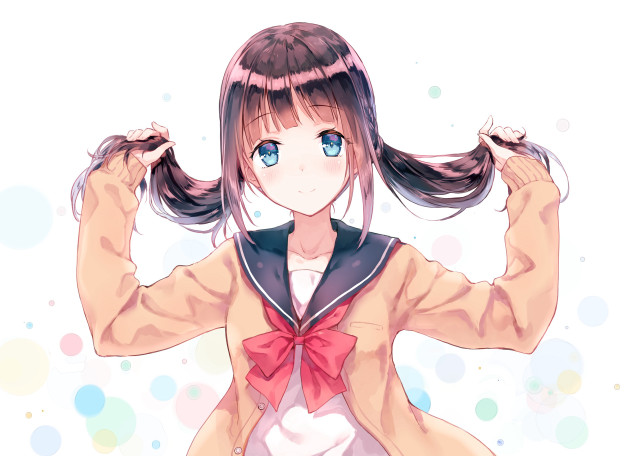 Girl long hair red bow #3 free wallpaper - medium preview image