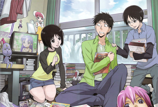 People bed book cat group free wallpaper - medium preview image