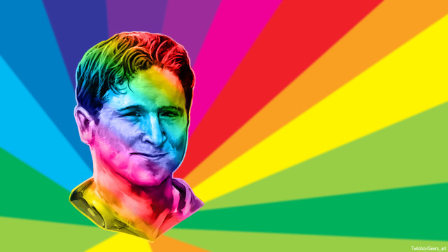 Man rainbow background face center free wallpaper - medium preview image