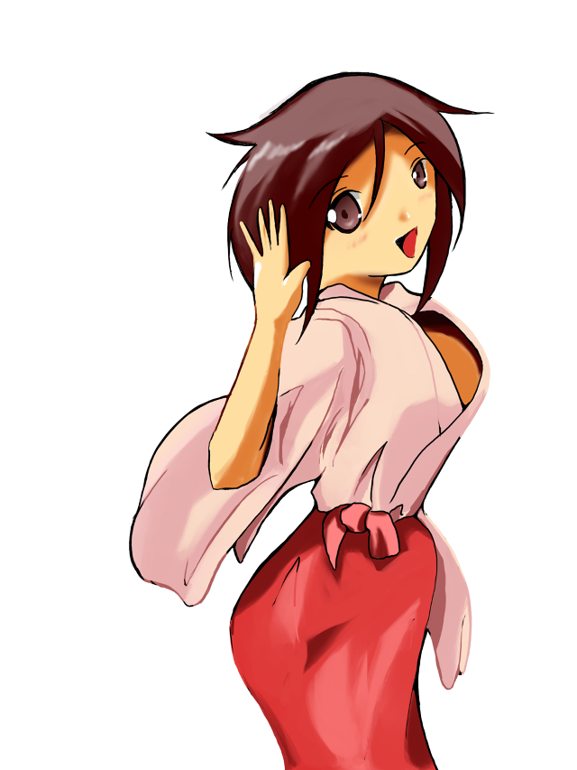 Woman red skirt talking cell free wallpaper - medium preview image