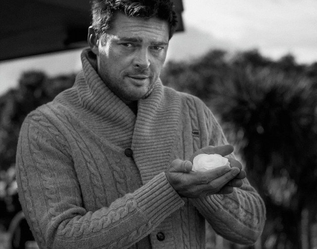Man sweater doughnut serious look free wallpaper for desktop - medium preview image