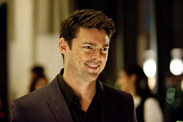 Man black shirt blazer smiling free wallpaper for desktop - medium preview image