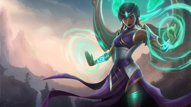 Purple woman green wand epylon free wallpaper - medium preview image