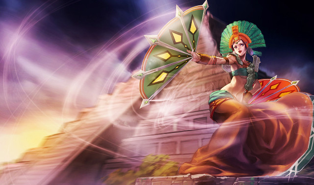 Woman green umbrella rock building free wallpaper - medium preview image