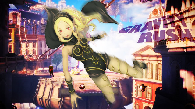 Cartoon character flying city gravity free wallpaper - medium preview image