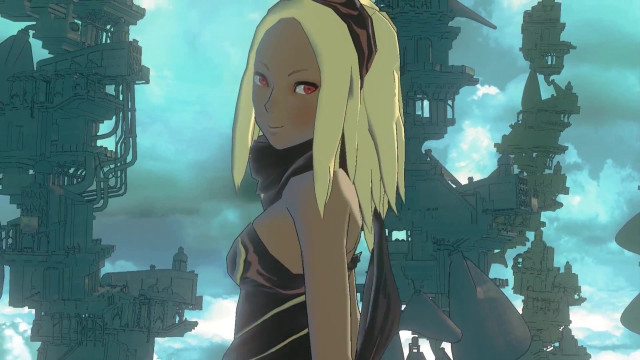 Blonde woman sky clouds machine free wallpaper - medium preview image