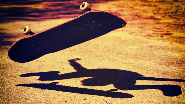 Skateboard air shadow person ground free wallpaper - medium preview image
