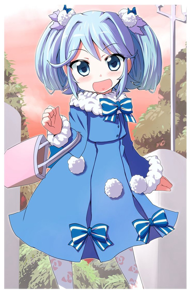 Cartoon girl blue hair blue #2 free wallpaper - medium preview image