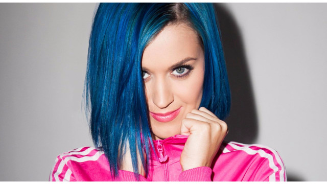 Blue hair pink jacket woman free wallpaper - medium preview image