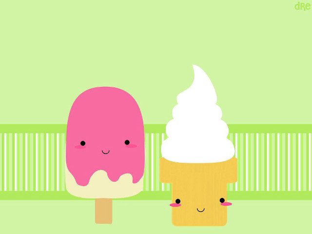 Ice cream faces green background free wallpaper - medium preview image