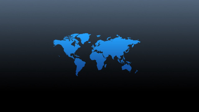 Blue world map black background #3 free wallpaper - medium preview image