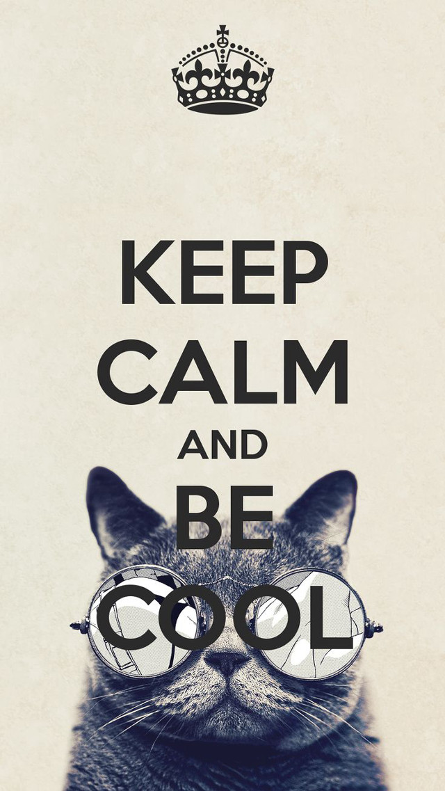 Cat glasses crown keep calm free wallpaper - medium preview image