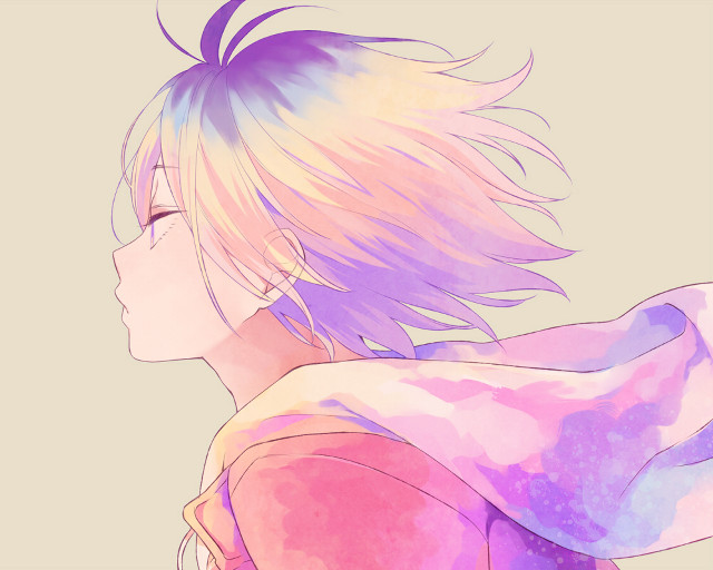Pink purple hair pink shirt free wallpaper - medium preview image