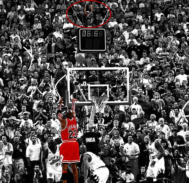 Man red uniform basketball crowd #3 free wallpaper - medium preview image